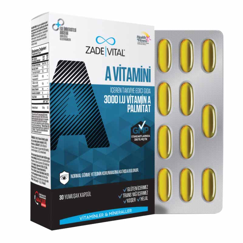 Zade Vital A Vitamini 500 mg 30 Kapsül