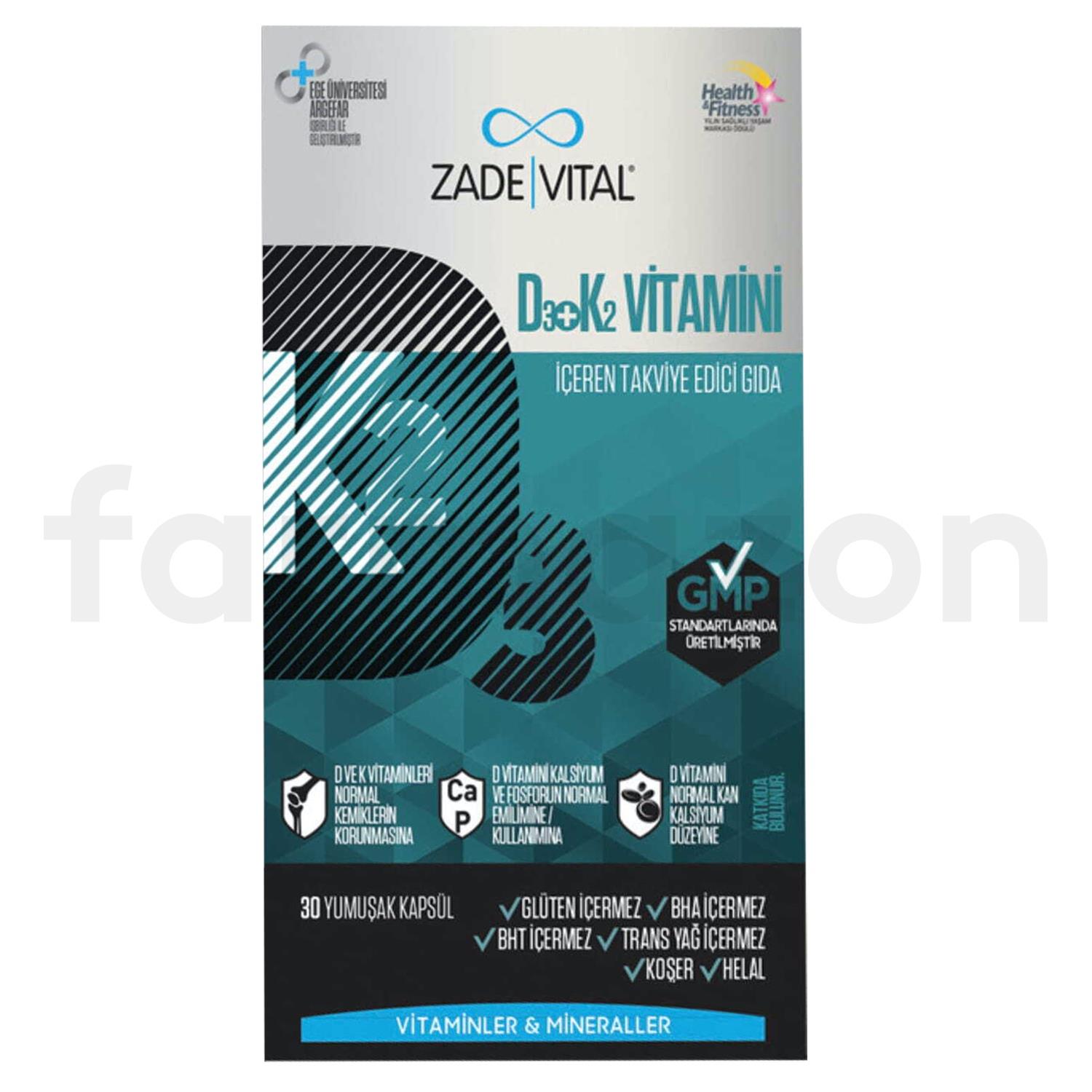 ZADE VITAL D3K2 VITAMIN 30 KAP.